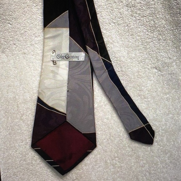 Oleg Cassini Men’s OS Geometric Tie - Picture 3 of 3